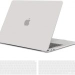 TECOOL Coque MacBook Air 13 Pouces 2020 2019 2018 (Modèle: A2337 M1,A2179,A1932), Plastique Mat Rigide Étui avec EU Protection Clavier pour Nouveau MacBook Air 13.3 Retina avec Touch ID – Clair