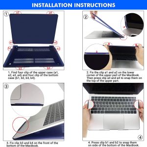 Coque plastique mat rigide pour MacBook Air 13.3 Retina 2020 2019 2018 (Modèle: A2337 M1/A2179/A1932), Avec EU Protection Clavier - Clair - TECOOL – Image 3