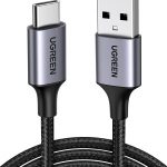 UGREEN Câble USB Type C Charge Rapide 3A Nylon Tressé Compatible avec Manette PS5 Xbox Series X S, Galaxy S21 S20 FE S10 S9 A20e A51, Huawei P40 Lite P30 Lite P20 Lite, Redmi Note 9 Pro, Noir (3M)