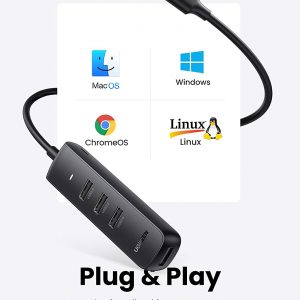 Hub USB 3.0 4 Ports USB Multi Super Vitesse 5Gbps avec Port Alimentation Micro USB et Câble Étendu 1M - UGREEN – Image 3