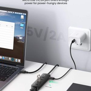 Hub USB 3.0 4 Ports USB Multi Super Vitesse 5Gbps avec Port Alimentation Micro USB et Câble Étendu 1M - UGREEN – Image 6