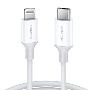 Câble iPhone UGREEN 60749 USB-C vers Lightning blanc 1M ou 2M