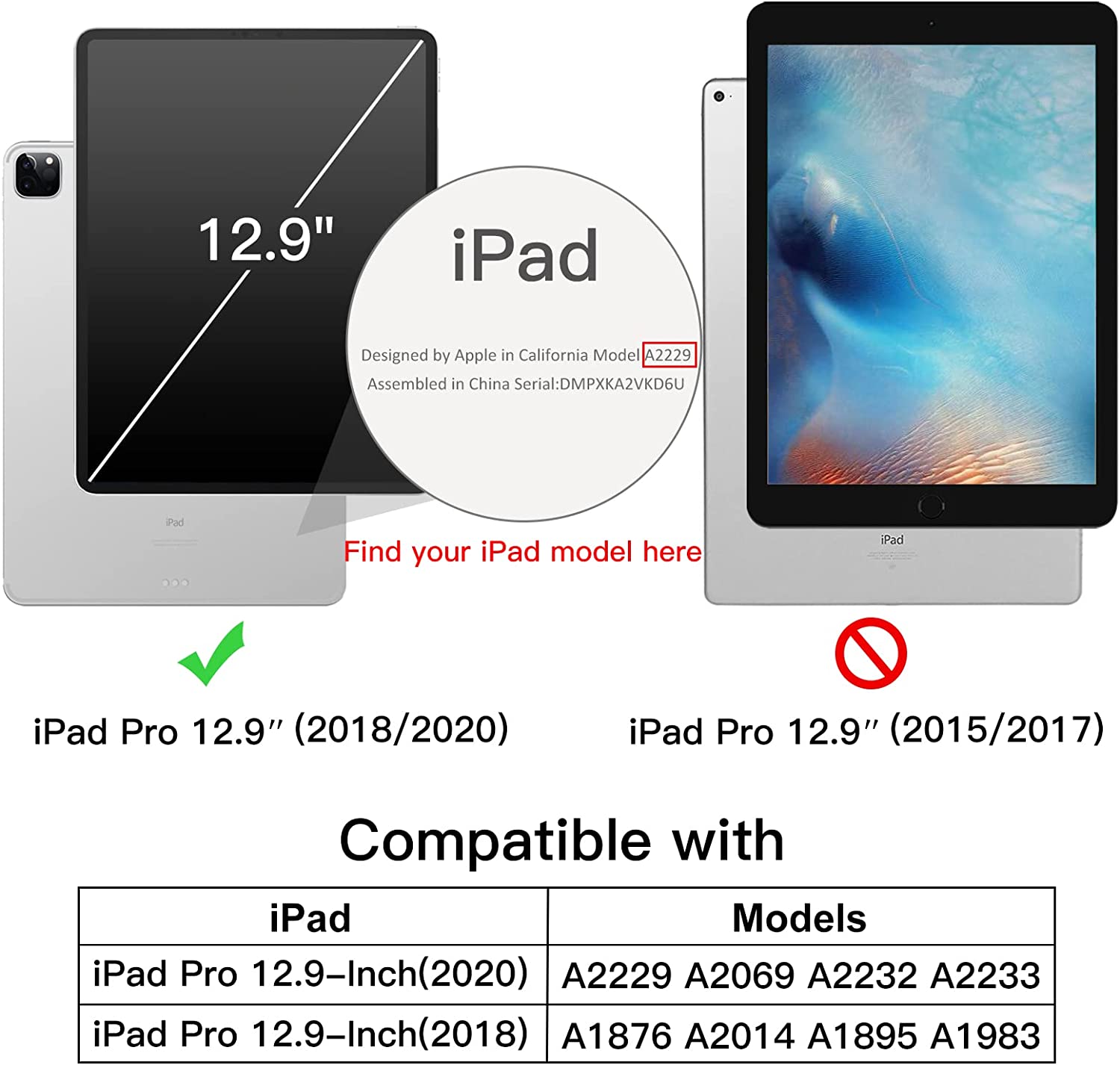 Coque compatible avec iPad 10,2 Pouces (Modèle 2021,2020,2019,  9ème/8ème/7ème Génération), Avec Veille,Réveil Automatique, Noir – JETech –  Zone Affaire