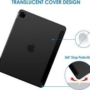 Étui de protection pour iPad Pro 12,9 Pouces Modèle 2020/2018 (3/4ème génération), Compatible avec Pencil, veille/réveil automatique, Noir - JeTech – Image 5