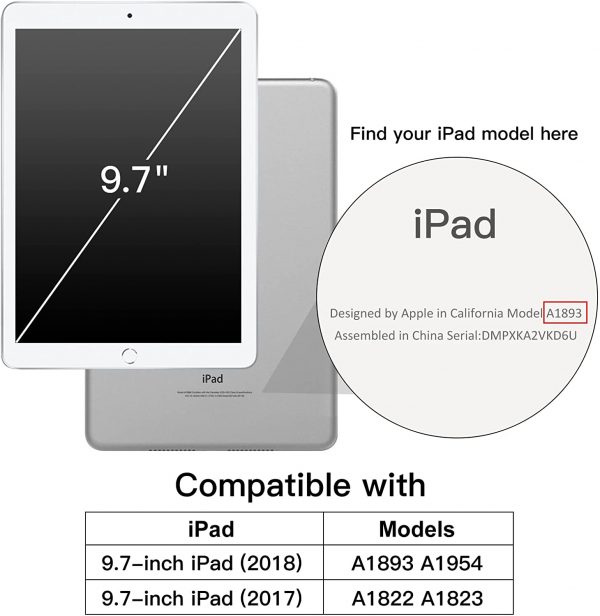 JeTech Pour iPad 9,7 2017 & 2018 (4ème & 5ème génération)