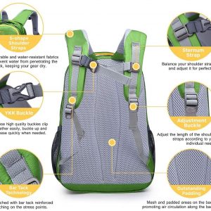 Sac à dos pour enfants (garçon et fille) vert - MOUNTAINTOP – Image 5