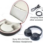 Étui Rigide pour Casque WH-CH700N à Annulation de Bruit sans Fil Sony, Sac de Transport – Noir(Doublure Noire)4