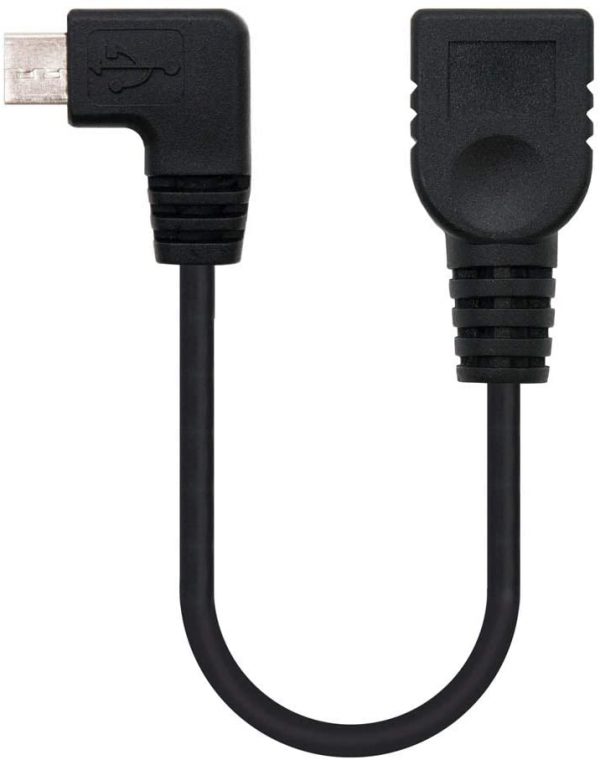 Nano Cable 10.01.3100 - Câble USB 2.0 OTG coudé Micro, mâle-Femelle, Noir, 15cm