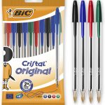 BIC Cristal Original Stylos-Bille – Couleurs Assorties, Un Paquet de 10