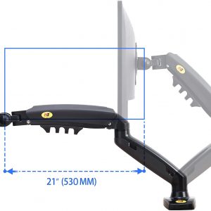 Support Écran PC Moniteur, Bras Articulé Ergonomique Ressort à Gaz, 17-30 Pouces, VESA 75mm et 100mm, Rotatif à 360° - Ergosolid – Image 5
