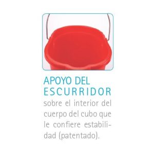 Seau de nettoyage professionnel rectangulaire de 16 litres avec anse en métal et égouttoir extra résistant - Maya – Image 3