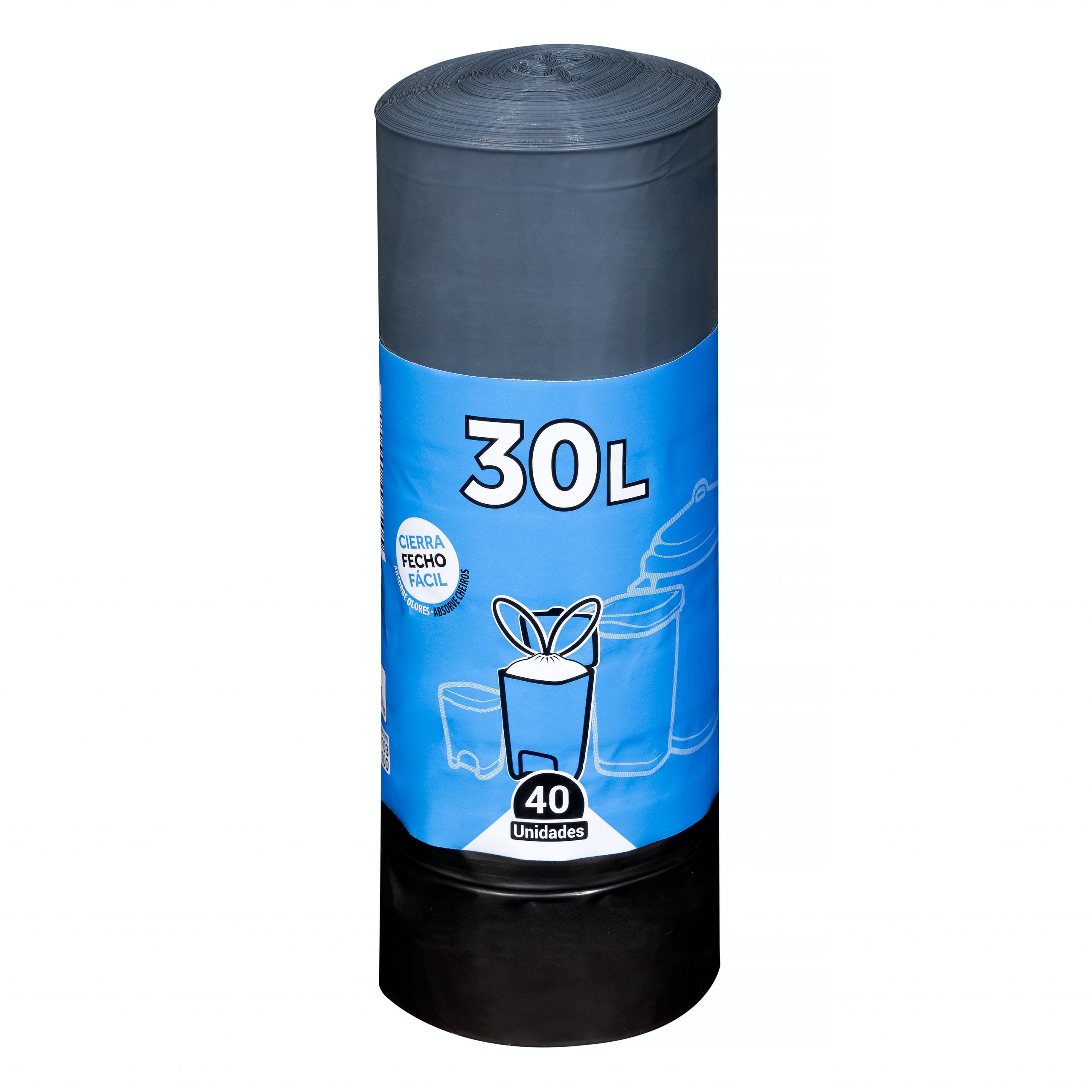 40 sachets de sac poubelle pour seau moyen de 30L Bosque Verde