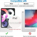 Coque Compatible avec iPad Air 4e Génération 2020 10,9 Pouces, Support la Charge de Pencil, Housse étui avec Veille:Réveil Automatique (Noir) jetech 1