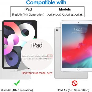 Coque 10,9 Pouces compatible avec iPad Air 4e Génération 2020 , Support la Charge de Pencil, Avec Veille/Réveil Automatique - Noir - JETech – Image 3