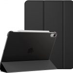 Coque Compatible avec iPad Air 4e Génération 2020 10,9 Pouces, Support la Charge de Pencil, Housse étui avec Veille:Réveil Automatique (Noir) jetech