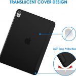 Coque Compatible avec iPad Air 4e Génération 2020 10,9 Pouces, Support la Charge de Pencil, Housse étui avec Veille:Réveil Automatique (Noir) jetech 3