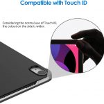 Coque Compatible avec iPad Air 4e Génération 2020 10,9 Pouces, Support la Charge de Pencil, Housse étui avec Veille:Réveil Automatique (Noir) jetech 6