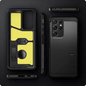 Coque compatible avec Samsung Galaxy S21 Ultra - Noir - Spigen Tough Armor – Image 8