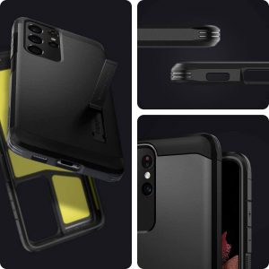 Coque compatible avec Samsung Galaxy S21 Ultra - Noir - Spigen Tough Armor – Image 3