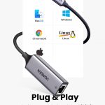 UGREEN USB C to Ethernet Adapter Gigabit Type C to RJ45 Wired Network PLAY AND PLUG