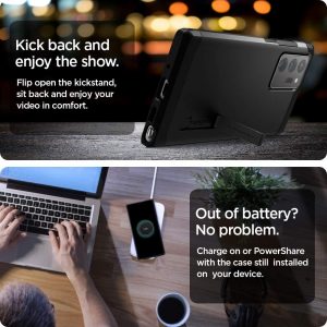 Coque compatible avec Samsung Galaxy Note 20 Ultra et Note 20 Ultra 5G - Noir - Spigen Tough Armor – Image 7