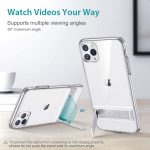 Coque ESR avec béquille compatible avec iPhone 11 Pro MAX 6,5, coque en TPU avec support métallique vertical et horizontal, anti-rayures et anti-gouttes, transparent 1