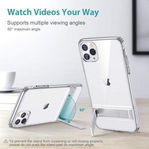 Coque en TPU avec support métallique vertical et horizontal compatible avec iPhone 11 Pro MAX 6,5", Anti-rayures et anti-gouttes, transparent - ESR – Image 2