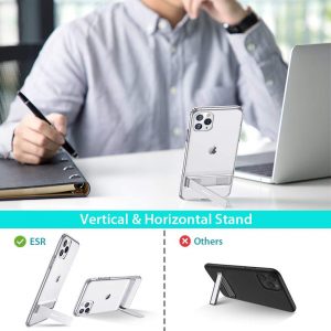 Coque en TPU avec support métallique vertical et horizontal compatible avec iPhone 11 Pro MAX 6,5", Anti-rayures et anti-gouttes, transparent - ESR – Image 3