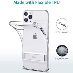Coque en TPU avec support métallique vertical et horizontal compatible avec iPhone 11 Pro MAX 6,5", Anti-rayures et anti-gouttes, transparent - ESR – Image 8