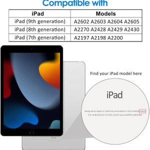 Coque compatible avec iPad 10,2 Pouces (Modèle 2021,2020,2019, 9ème/8ème/7ème Génération), Avec Veille,Réveil Automatique, Noir - JETech – Image 2