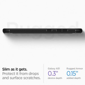 Coque de protection compatible avec Samsung Galaxy A51 4G - Noir Mat - Spigen Rugged Armor – Image 4
