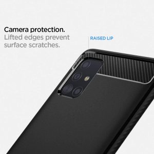 Coque de protection compatible avec Samsung Galaxy A51 4G - Noir Mat - Spigen Rugged Armor – Image 5