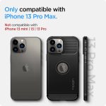 Coque Spigen Rugged Armor Compatible avec iPhone 13 Pro MAX – Noir Mat 2