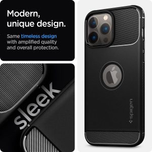 Coque de protection compatible avec iPhone 13 Pro Max - Noir Mat - Spigen Rugged Armor – Image 3