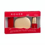 Le kit de maquillage Rouge Deliplus contient un rouge à lèvres rouge mat, un miroir et 100 vernis à ongles rouge