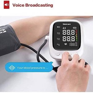 Tensiomètre numérique, détection automatique de la pression artérielle et de la fréquence cardiaque, 2 mémoires utilisateur (Blanc) - SINOCARE – Image 2