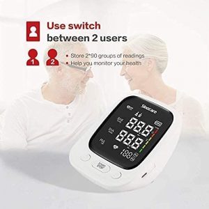 Tensiomètre numérique, détection automatique de la pression artérielle et de la fréquence cardiaque, 2 mémoires utilisateur (Blanc) - SINOCARE – Image 6