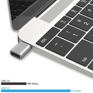 2 paquet d'adaptateur usb-c Thunderbolt 3 vers usb femelle 3.0, OTG pour MacBook Pro, Air, iPad Pro 2020 (Argent)- Nonda – Image 3