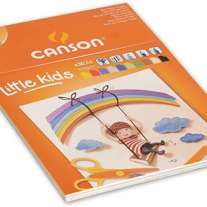 Papier Canson Bloc collé, A4, 30 feuilles, Assortiment Canson Kids Carton 120g – Image 2