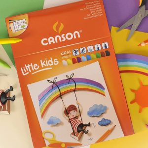 Papier Canson Bloc collé, A4, 30 feuilles, Assortiment Canson Kids Carton 120g – Image 3