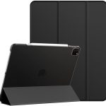 Coque JETech compatible avec iPad Pro 12,9 (5e génération, modèle 2021), fonction de charge du crayon, étui de réveil et veille automatique (noir)