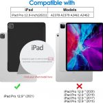 Coque JETech compatible avec iPad Pro 12,9 (5e génération, modèle 2021), fonction de charge du crayon, étui de réveil et veille automatique (noir)2