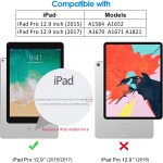 Coque JETech pour iPad Pro 12,9 pouces (1ère et 2ème génération, modèles 2015 et 2017), Réveil et Veille automatique, Noir2