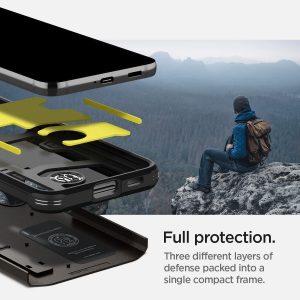 Coque de protection compatible avec Samsung Galaxy S22 5G - Gris Bronze - Spigen Tough Armor – Image 5
