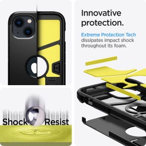Coque de protection compatible avec iPhone 13 - Noir - Spigen Tough Armor – Image 3