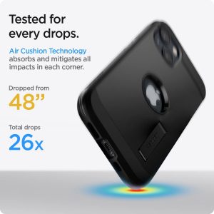 Coque de protection compatible avec iPhone 13 - Noir - Spigen Tough Armor – Image 4