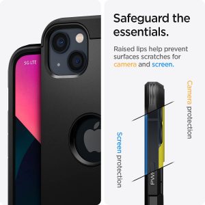 Coque de protection compatible avec iPhone 13 - Noir - Spigen Tough Armor – Image 5