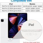 Protecteur d’écran JETech pour iPad Pro 12,9 Pouces 2021, 2020, 2018 (5ème, 4ème, 3ème) Modèle, Écran Retina Liquide Bord à Bord, Compatible Face ID, Film en Verre Trempé2