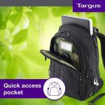 Sac à dos ordinateur Targus EcoSpruce 27 L, sac pour ordinateur jusqu’à 15,6 », sacoche ordinateur fabriqué en bouteilles en plastique recyclées – Noir, TBB013EU-4