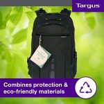 Sac à dos ordinateur Targus EcoSpruce 27 L, sac pour ordinateur jusqu’à 15,6”, sacoche ordinateur fabriqué en bouteilles en plastique recyclées – Noir, TBB013EU-5